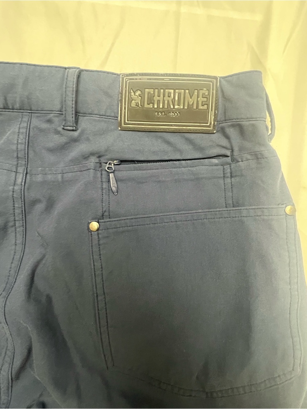 Chrome Men's Navy Chino with Zip Pocket